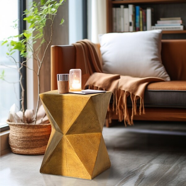 Concrete Art Side Table Modern Accent end Table for Indoor Outdoor