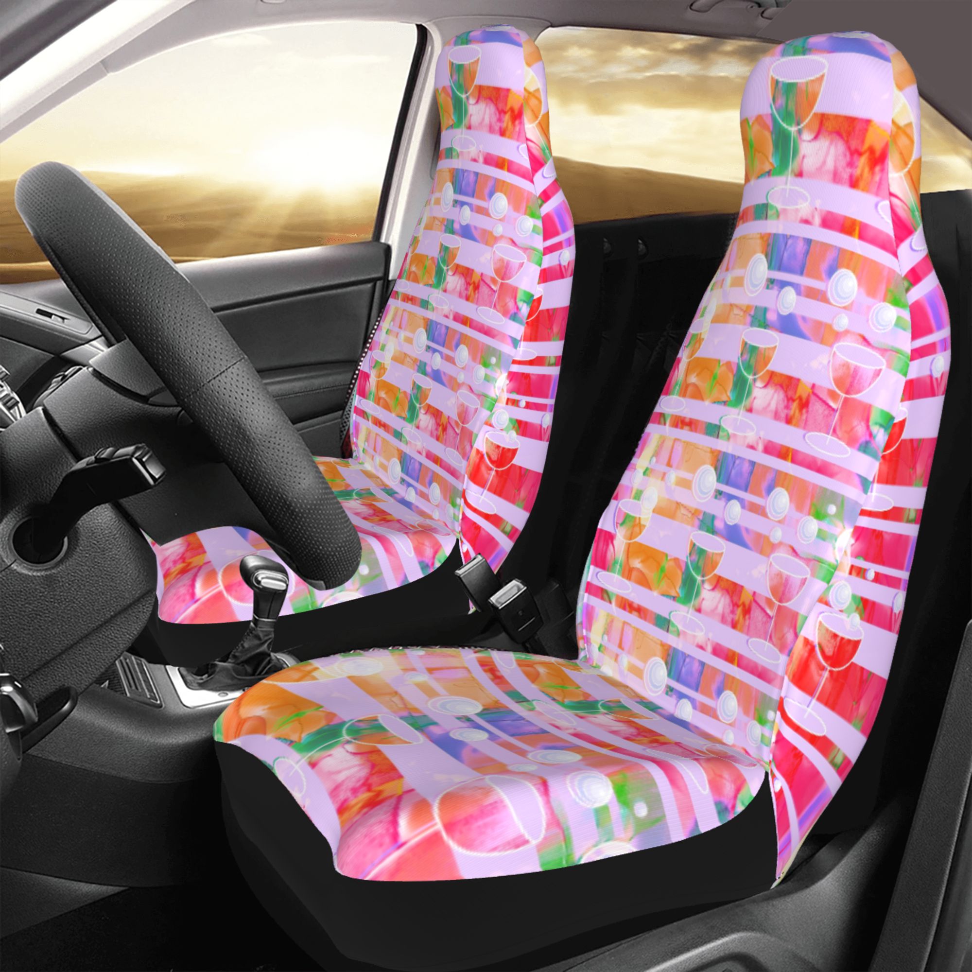 ZICANCN Car Seat Cover Watercolor Drink Patterns Car Front Seat Covers Protectors ， Automotive Seat Covers for Cars Trucks Suv