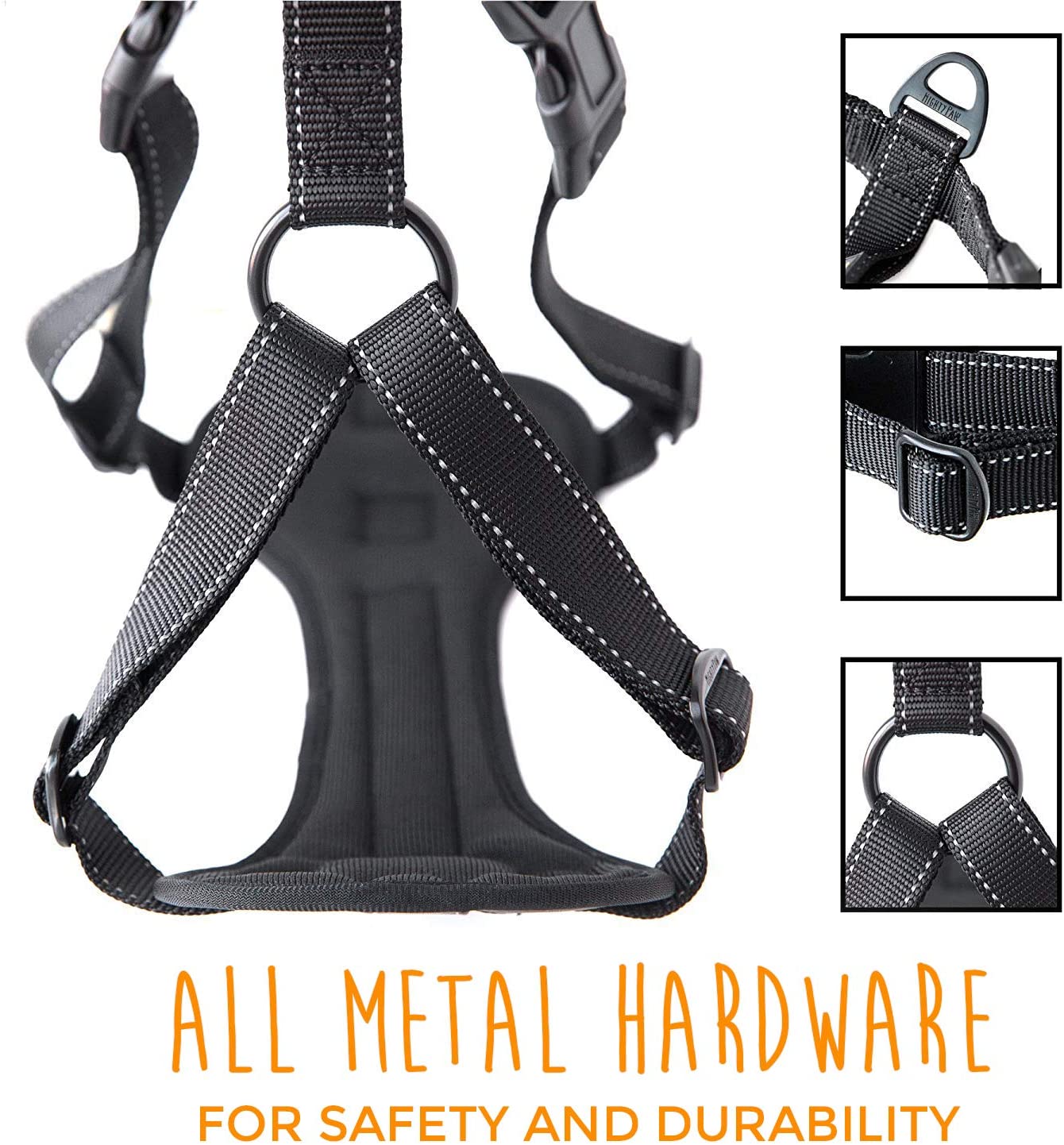 Mighty Paw Car Dog Harness， Vehicle Safety Harness with Adjustable Straps and Soft Padding， Doubles as a Standard Harness with a No Pull Front Leash Attachment