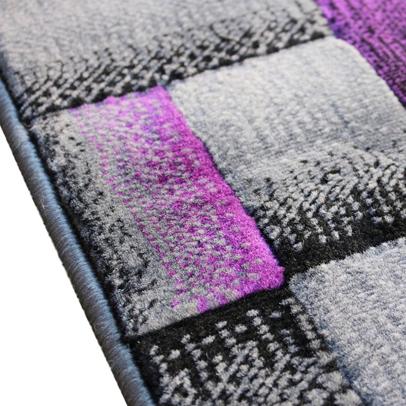 Masada Rugs Masada Rugs Trendz Collection 2'x3' Modern Contemporary Area Rug in Purple， Gray and Black-Design Trz861