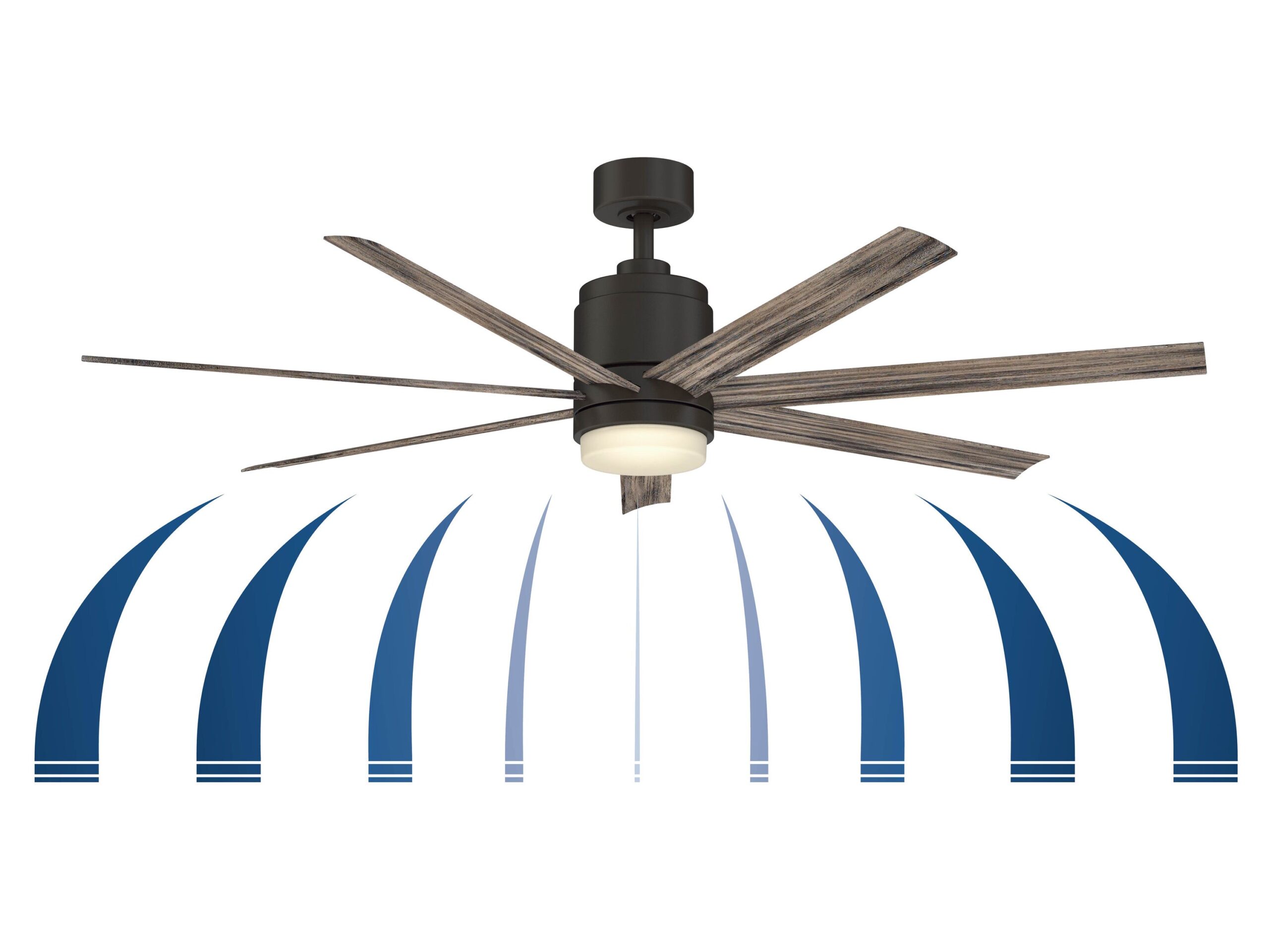 Fanimation Studio Collection Blitz 56-in Matte Greige LED Indoor/Outdoor Ceiling Fan with Light Remote (7-Blade)