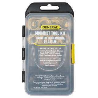 General Tools Brass Grommet Fastening Kit with Case Includes (6) 12 in. and (6) 38 in. Grommets 81264