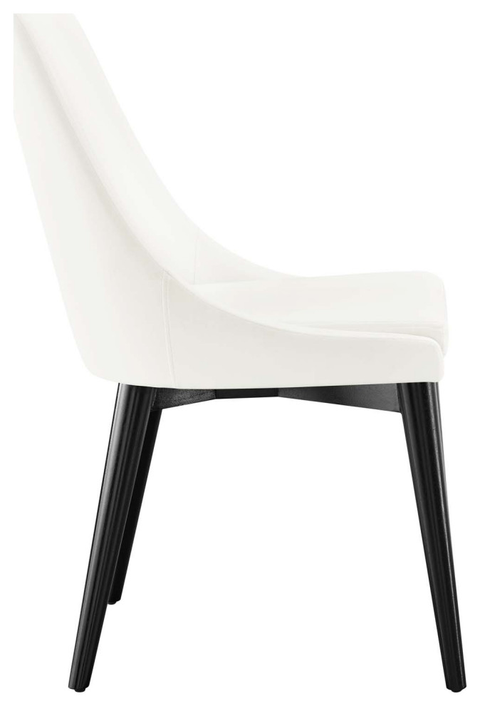 Viscount Performance Velvet Dining Chair  White   Contemporary   Dining Chairs   by Dot  ampBo  Houzz