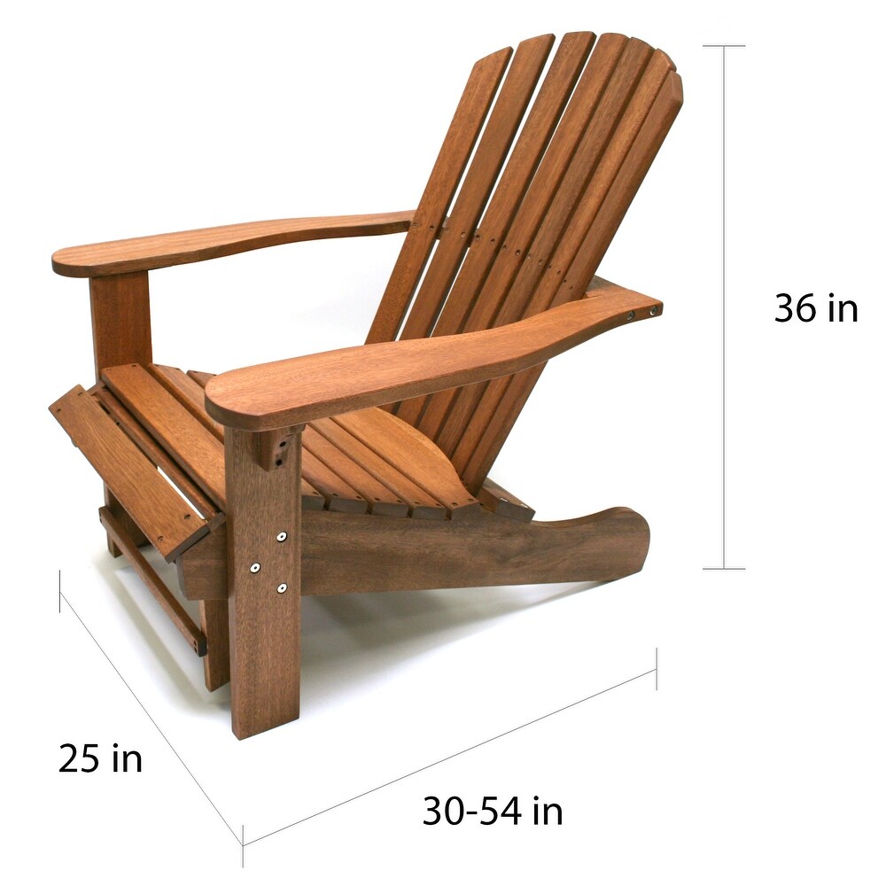 Eucalyptus Adirondack Chair with Built in Ottoman