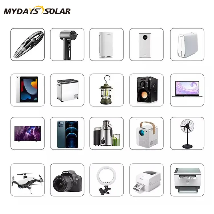 Mydays Tech QC3.0 PD60 Fast Charge LED Light 300W 500W 1000W Portable Power Station for Outdoor Camping Hiking Traveling