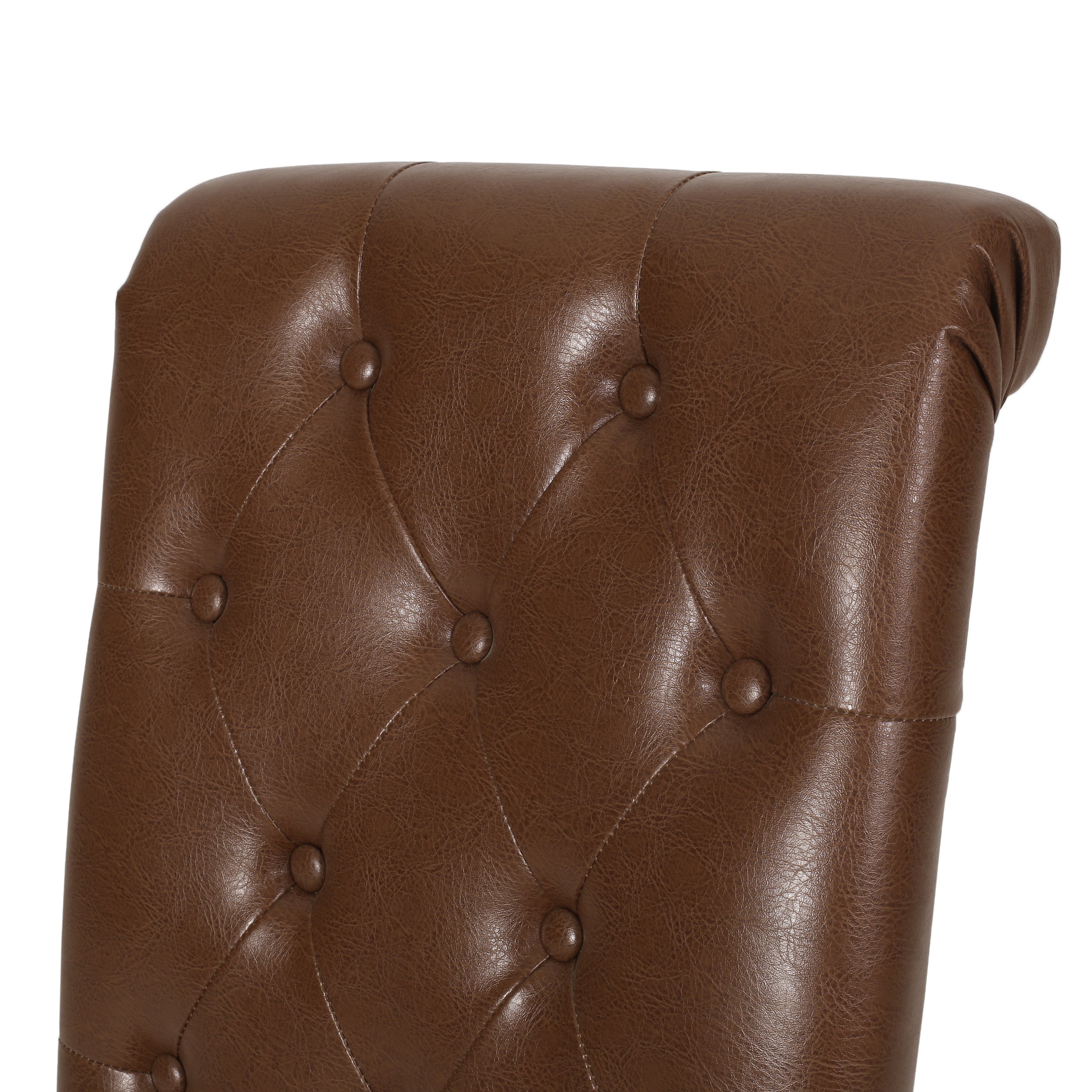 Larkspur Contemporary Faux Leather Tufted Dining Chairs, Set of 6