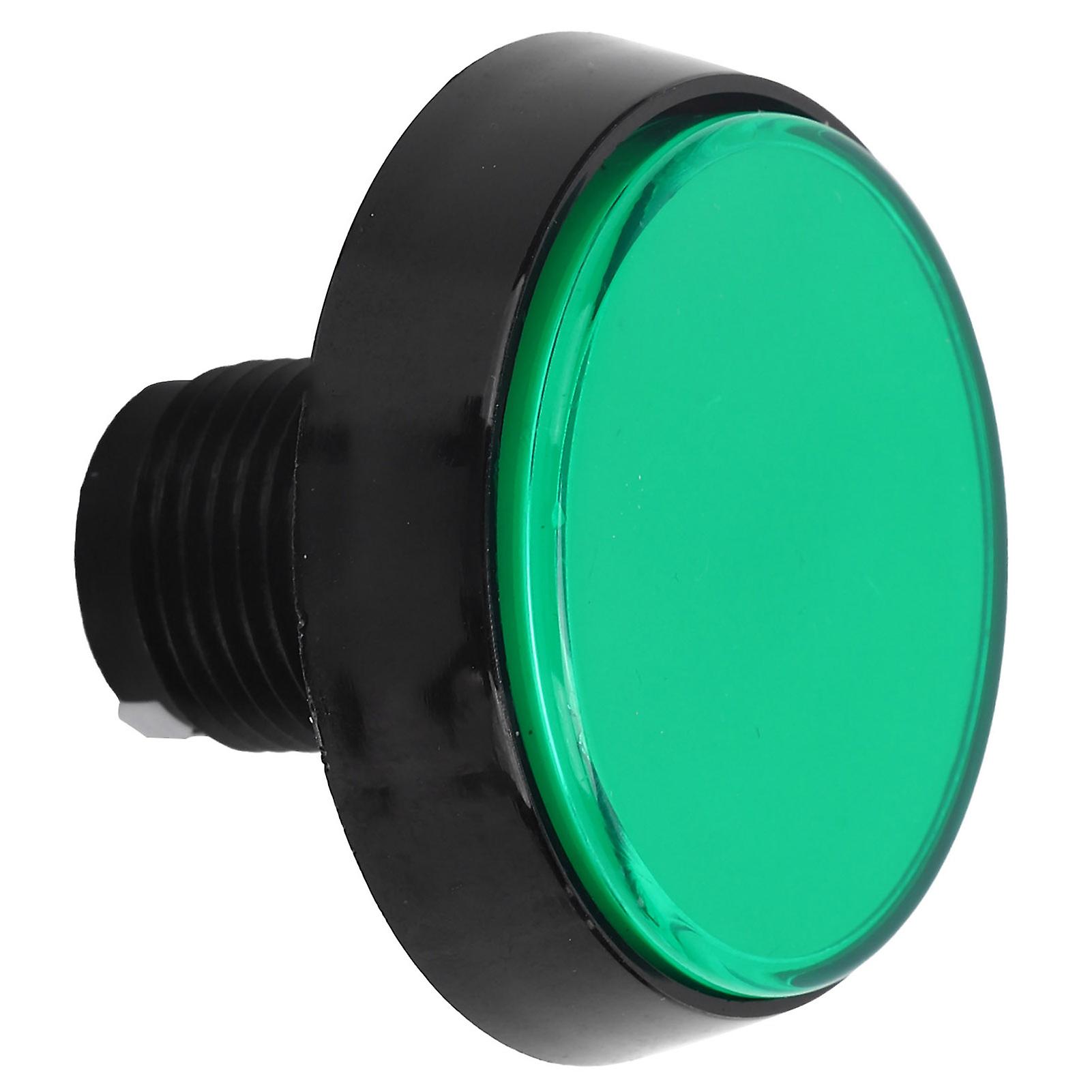 60mm Big Round Flat Button With Led Light 3foot Switch For Crane Machine Game Consolegreen