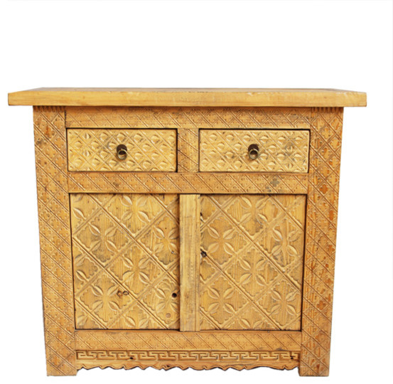 Carved Pine Side Cabinet   Traditional   Accent Chests And Cabinets   by Design Mix Furniture  Houzz