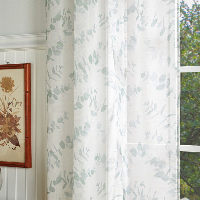 Martha Stewart Eucalyptus Poletop 2 Window Curtain Panels