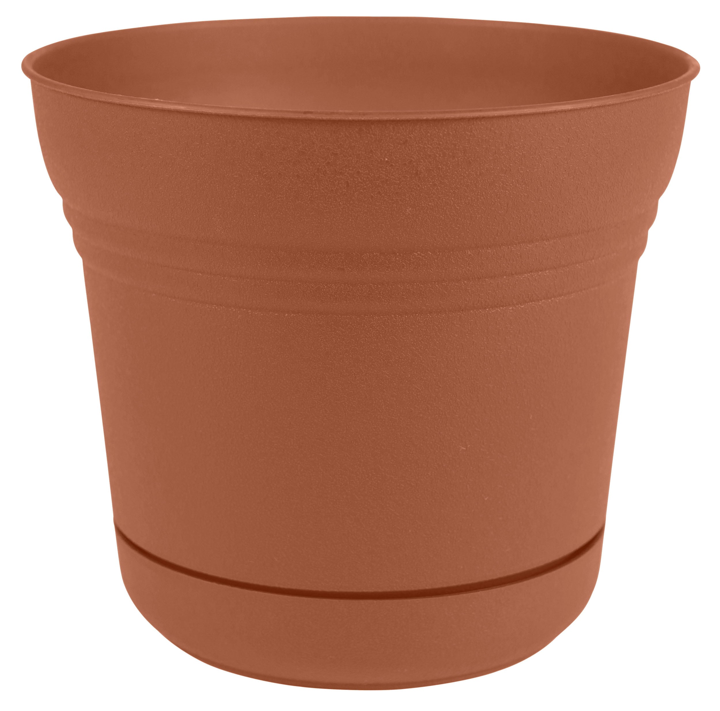 Bloem Saturn Planter W/ Saucer 5 x 4.5 Plastic Round Terracotta