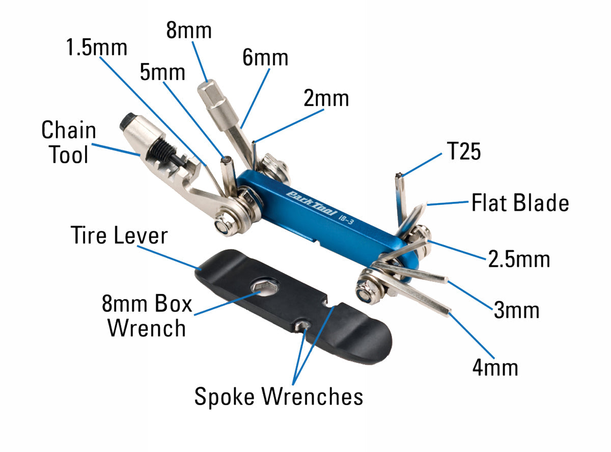 Park Tool I-Beam 3 Mini Folding Multi-Tool IB-3C - Blue