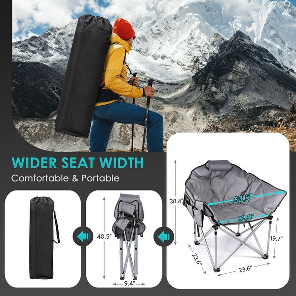 Oversized Heated Camping Chair with 20，000mAh Power Bank，10S Quick Heated Chair，3 Levels Adjustable Heated Camp Chairs