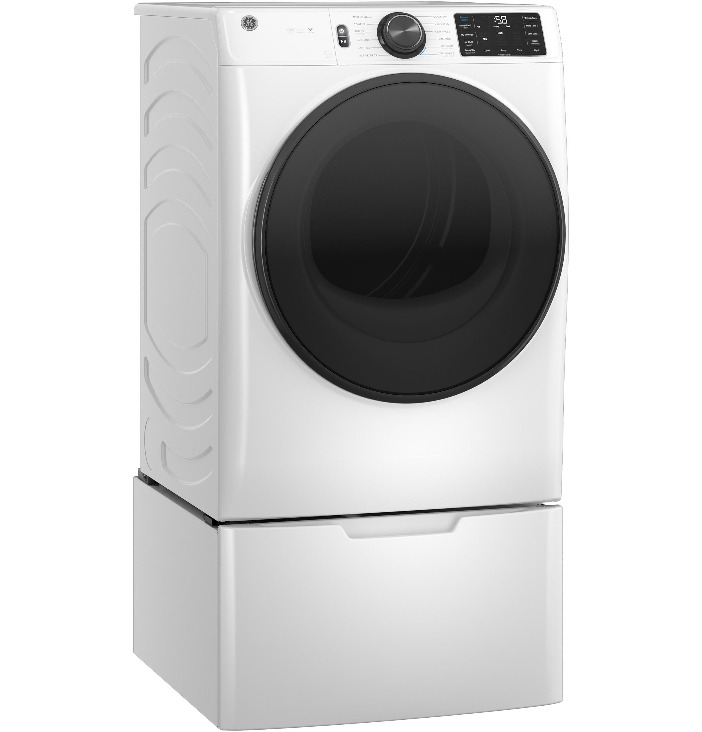 Ge Appliances GFD65ESSVWW Ge® 7.8 Cu. Ft. Capacity Smart Front Load Electric Dryer With Steam And Sanitize Cycle