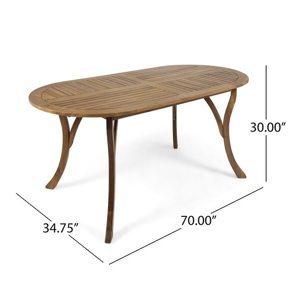 Oval Teak Veneer Dining Table