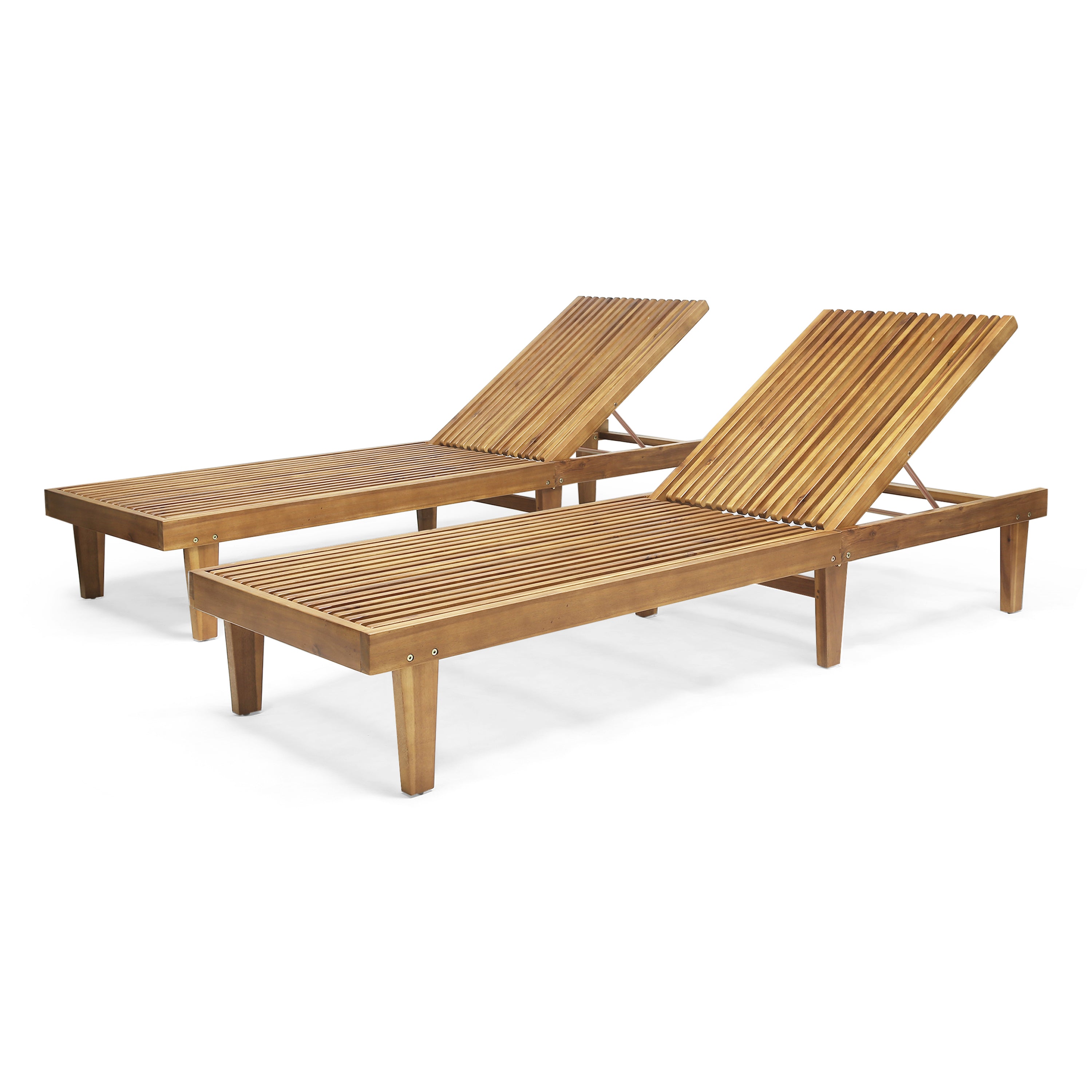 Addisyn Outdoor Wooden Chaise Lounge (Set of 2)