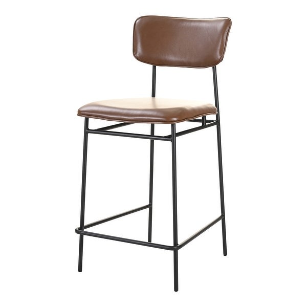 Aurelle Home Sally Modern Iron Frame Upholstered Counter Stool