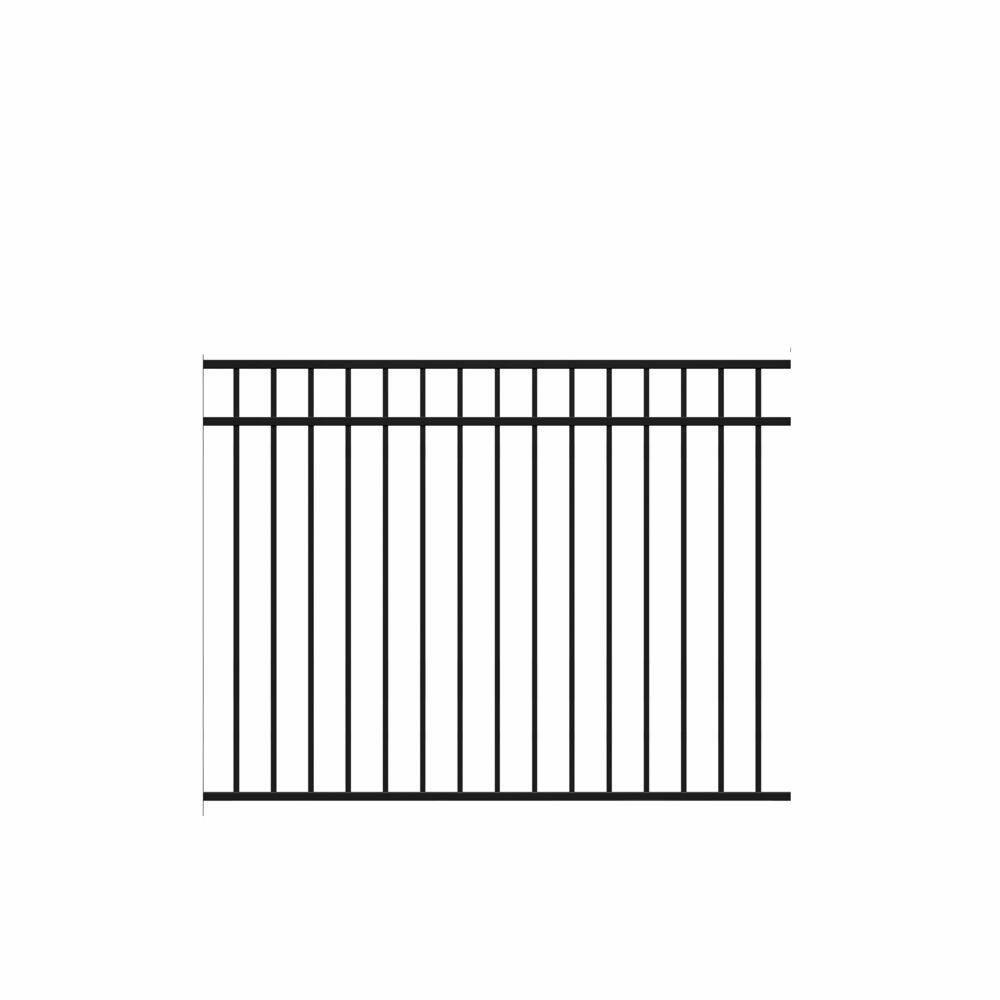 Barrette Outdoor Living Natural Reflections Standard-Duty 4-12 ft. H x 6 ft. W Black Aluminum Pre-Assembled Fence Panel 73002356