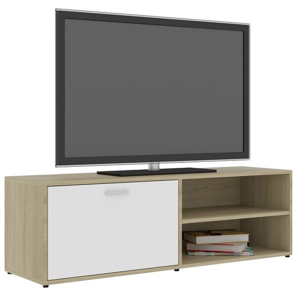 TV Cabinet White and Sonoma Oak 47.2