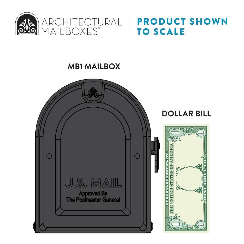 Architectural Mailboxes MB1 Pewter Medium Steel Post Mount Mailbox 7600P-10