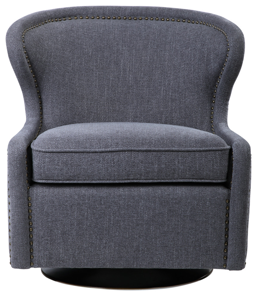 Uttermost Biscay swivel Chair   Transitional   Armchairs And Accent Chairs   by Buildcom  Houzz