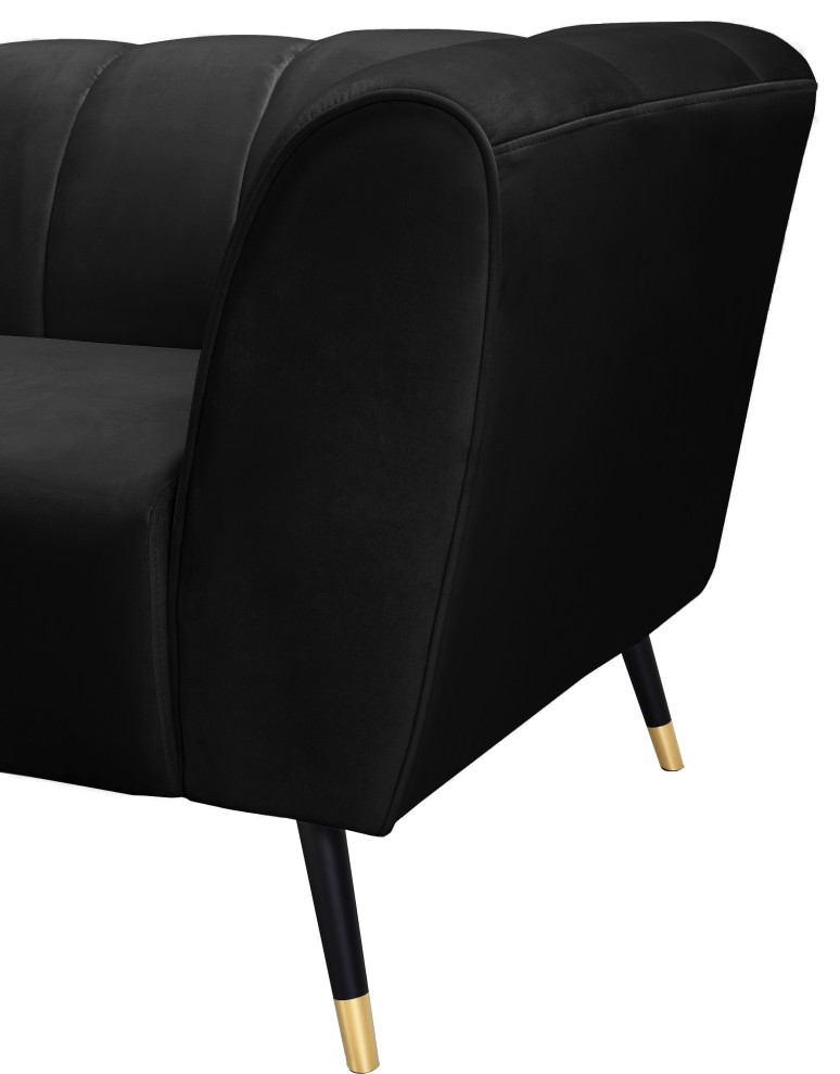 Beaumont Velvet Upholstered Chair   Midcentury   Armchairs And Accent Chairs   by Meridian Furniture  Houzz