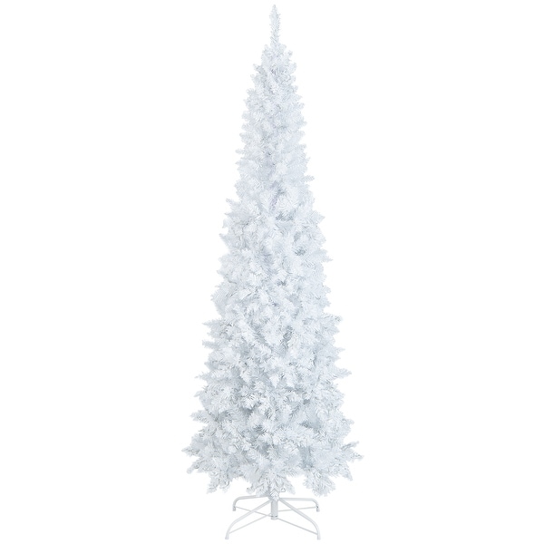 Gymax 7FT PreLit Slim Pencil Christmas Tree Full Artificial Tree w/