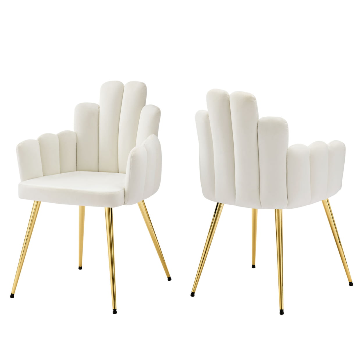 Viceroy Performance Velvet Dining Chair Set of 2， Gold White