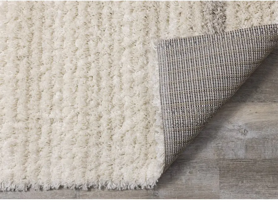 Rondo 5 x 8 Striped Cream Shag Rug