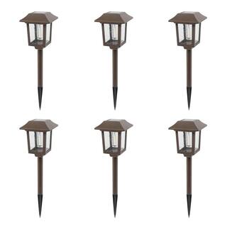 Hampton Bay Mitchell 10 Lumens Solar Golden Bronze Filament LED Path Light (6-Pack) SL2908