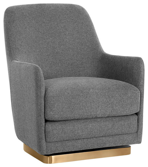 Indira Swivel Lounge Chair  Belfast Koala Gray   Contemporary   Indoor Chaise Lounge Chairs   by Virgil Stanis Design  Houzz