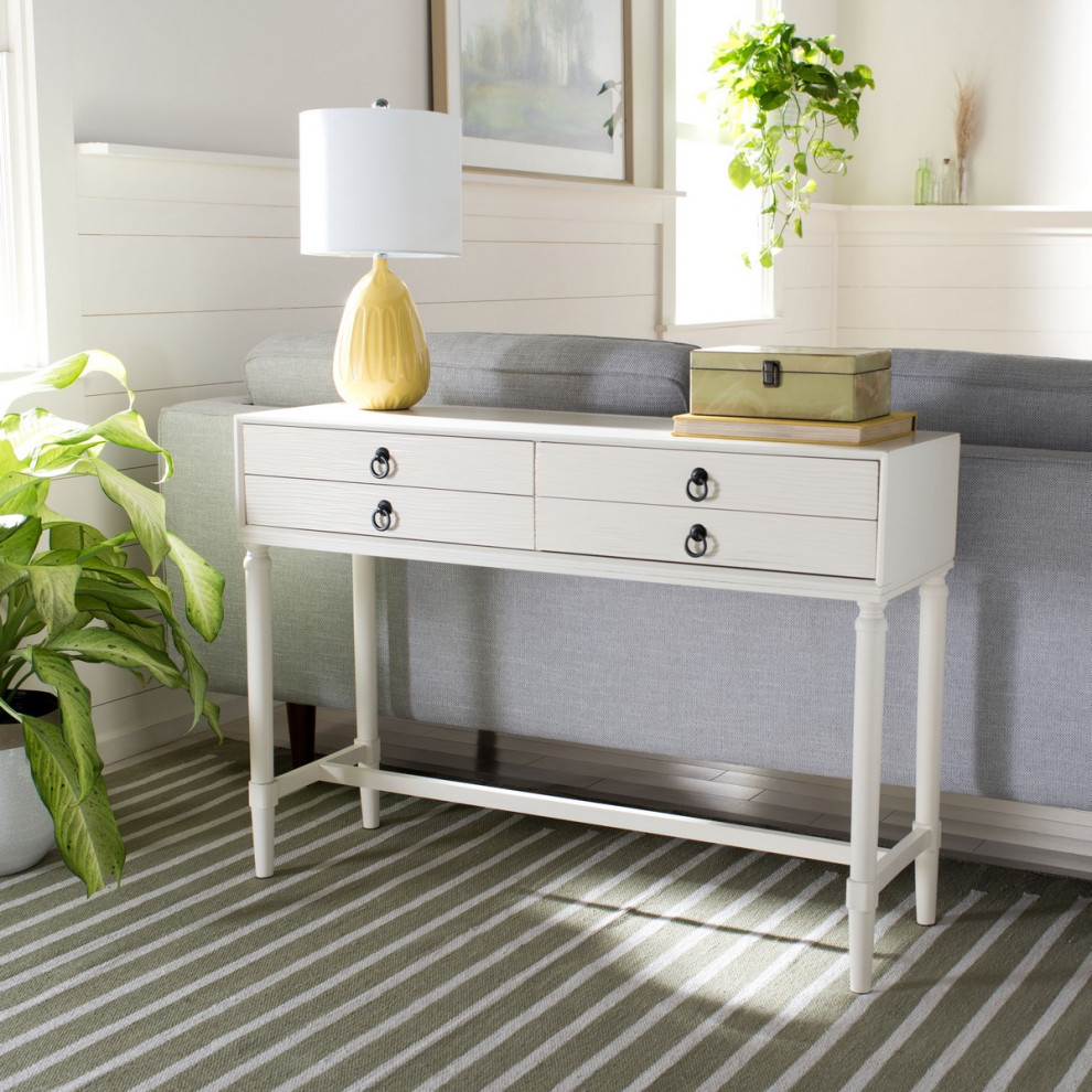 Elton 4 Drawer Console Table White   Modern   Console Tables   by Virgil Stanis Design  Houzz