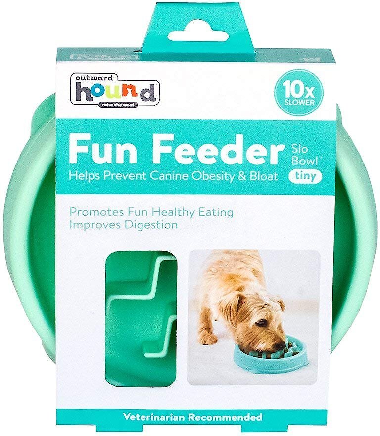 Outward Hound Non-Skid Plastic Slow Feeder Dog Bowl