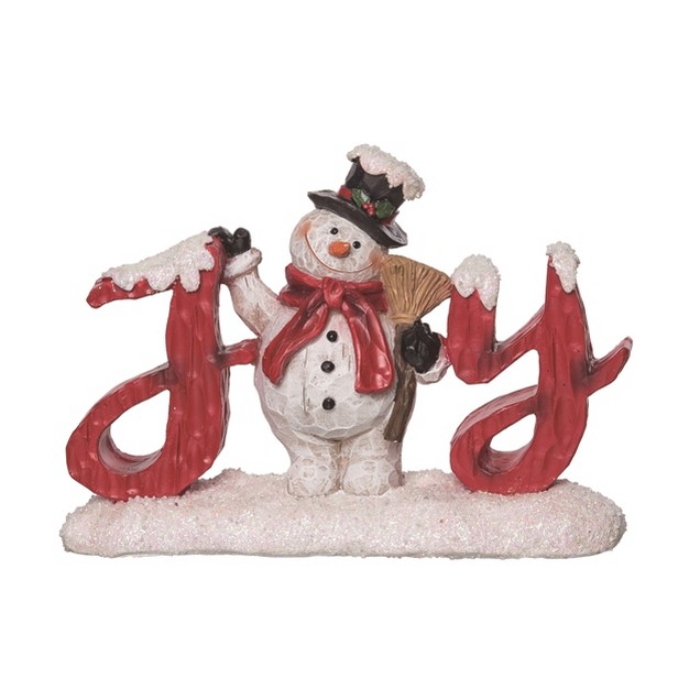 Transpac Resin 8 In Multicolor Christmas Snowman Joy Figurine