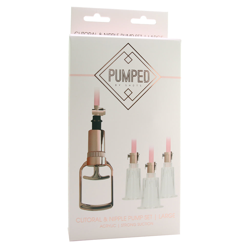 Pumped Rose Gold Clitoral & Nipple Pump Set in Large