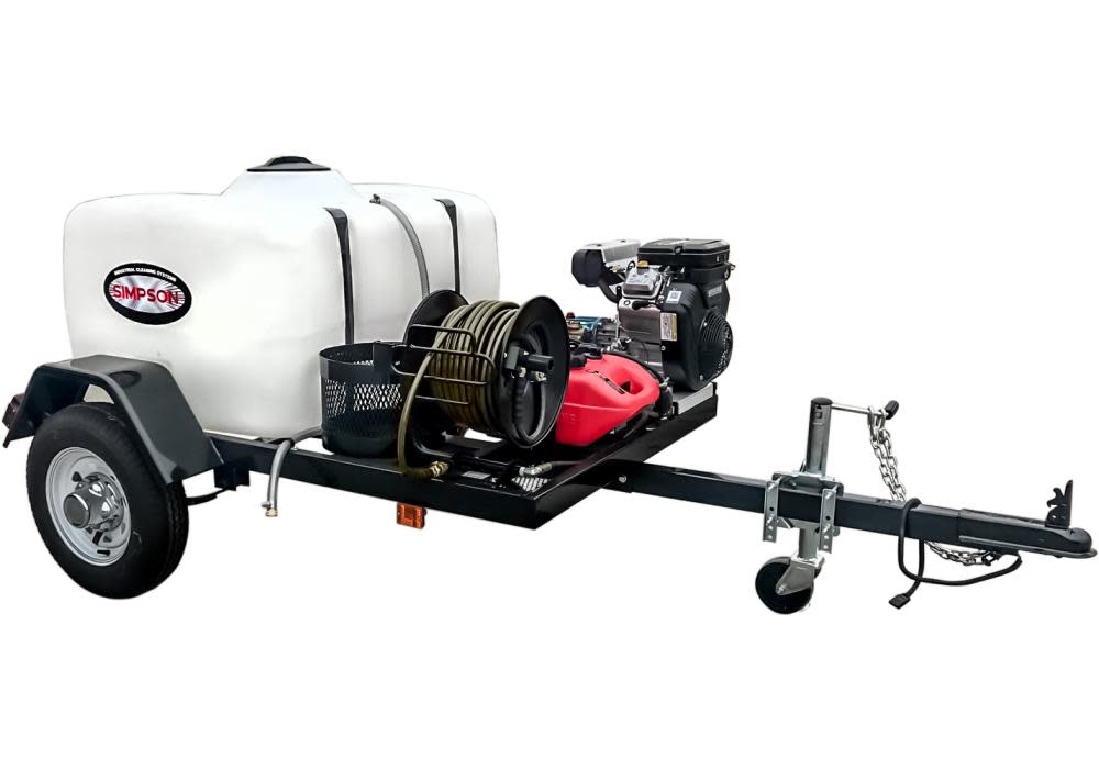 Simpson Cold Water Professional Gas Pressure Washer Trailer 4200 PSI ; 49 State Certified ;