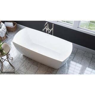 PELHAM  WHITE W-I-D-E Series Bloomfield 67 in. Acrylic Freestanding Tub in White Drain in White PW82083-W