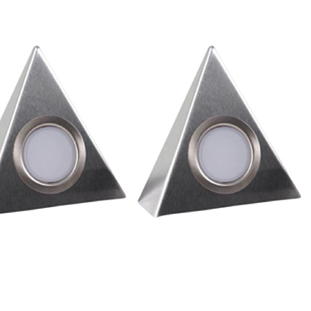 Britalia MDTR3NW 3 Pack Kit LED Stainless Steel Modern Triangular Under Cabinet Light with Driver 100lm 4000k