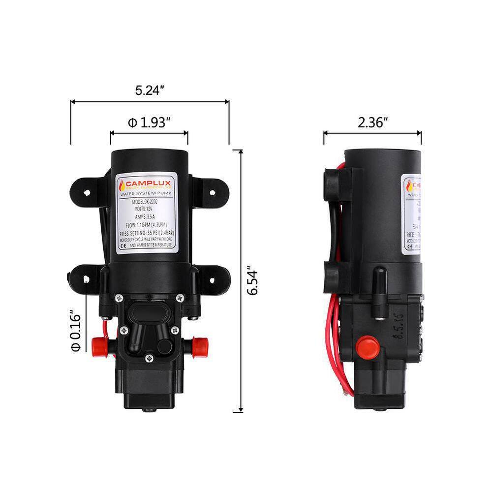 CAMPLUX ENJOY OUTDOOR LIFE Camplux 5 L 1.32 GPM Outdoor Portable Propane Gas Tankless Water Heater with 1.2 GPM Water Pump AY132P43