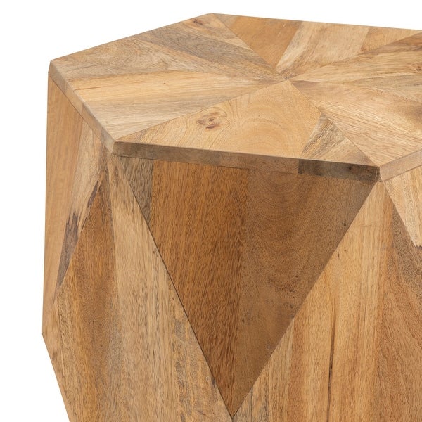 Geo Mango Wood Block End Table - 20