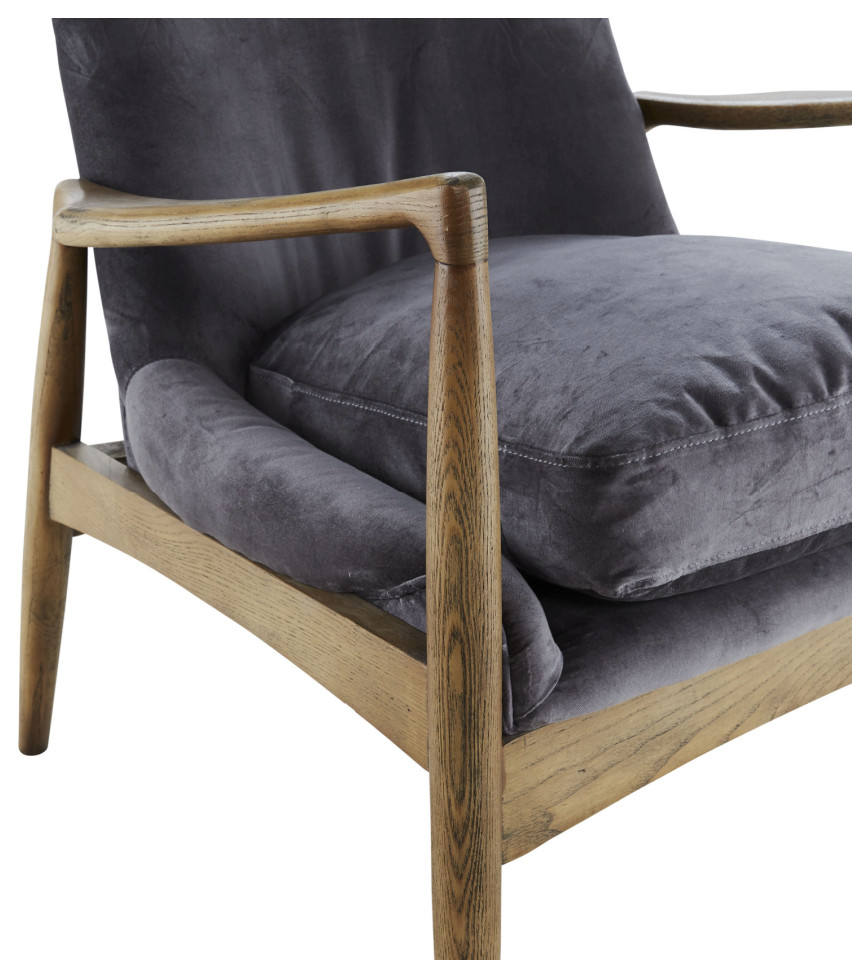 Gray Velvet Armchair  Andrew Martin Crispin   Midcentury   Armchairs And Accent Chairs   by Oroa   Distinctive Furniture  Houzz