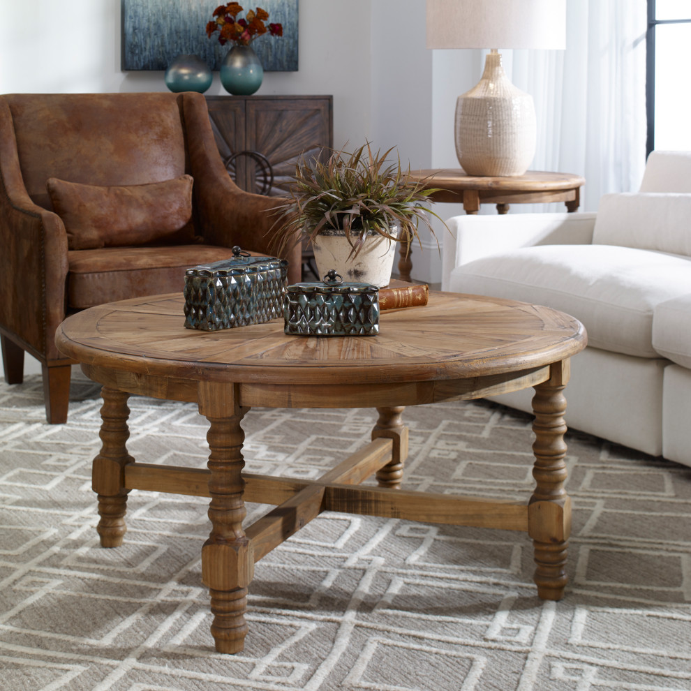 Uttermost 24345 Samuelle Wooden Coffee Table   Traditional   Coffee Tables   by GwG Outlet  Houzz