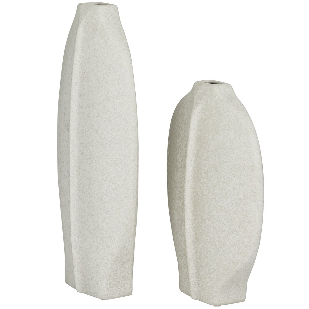 CosmoLiving by Cosmopolitan Ceramic Textured Vase (Set of 2)