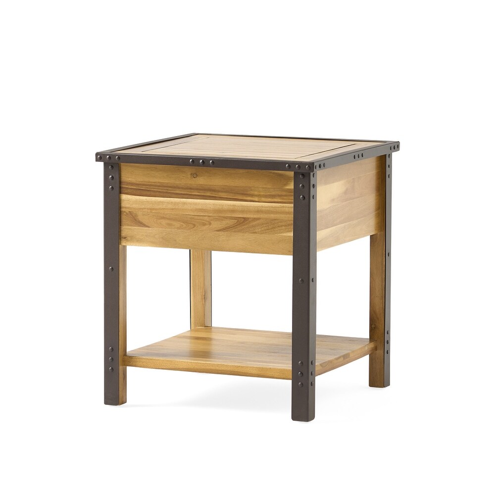 Luna Acacia Wood One Drawer End Table by Christopher Knight Home