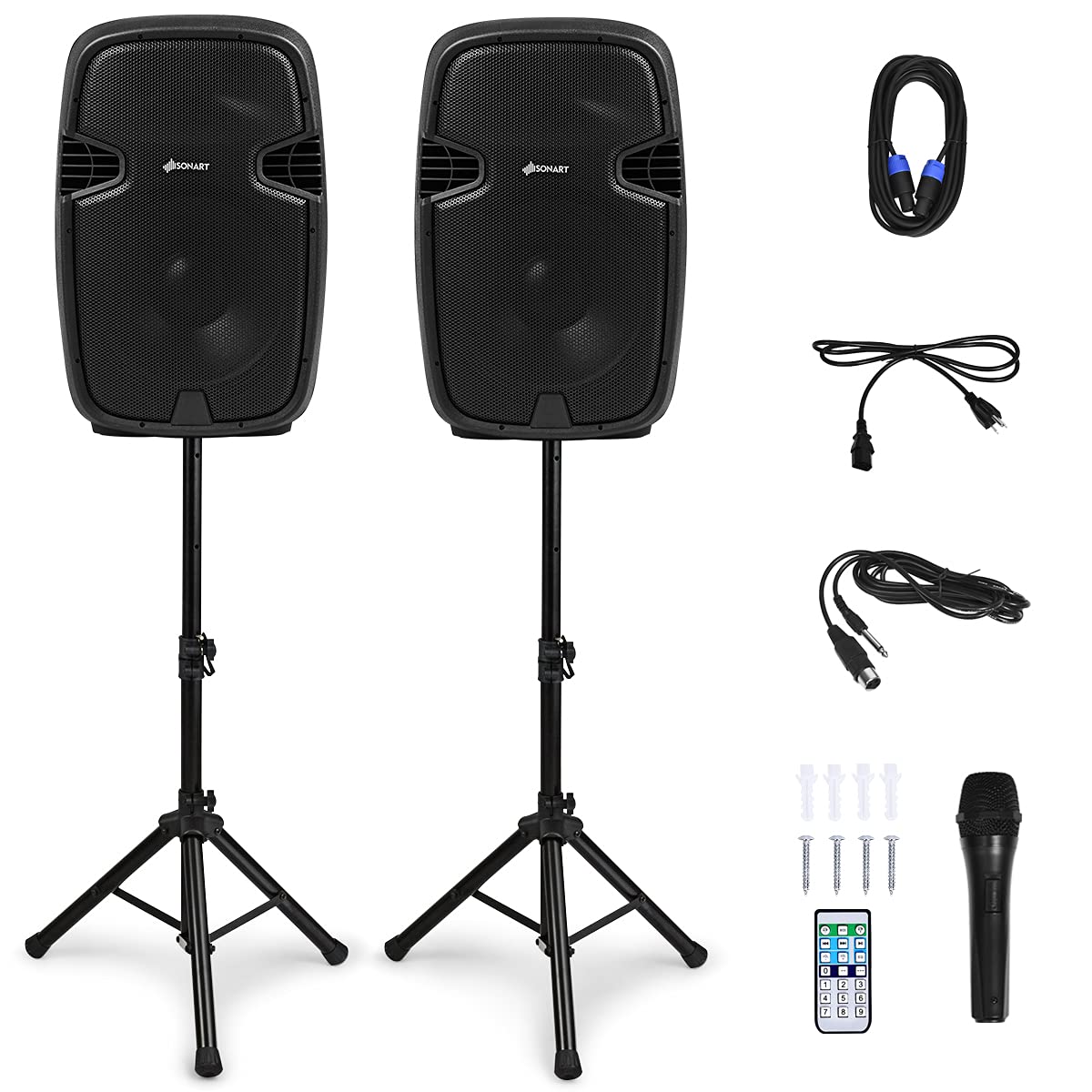 Costzon Portable 3000W 2-Way Powered PA Speaker System (15'', 3000W)