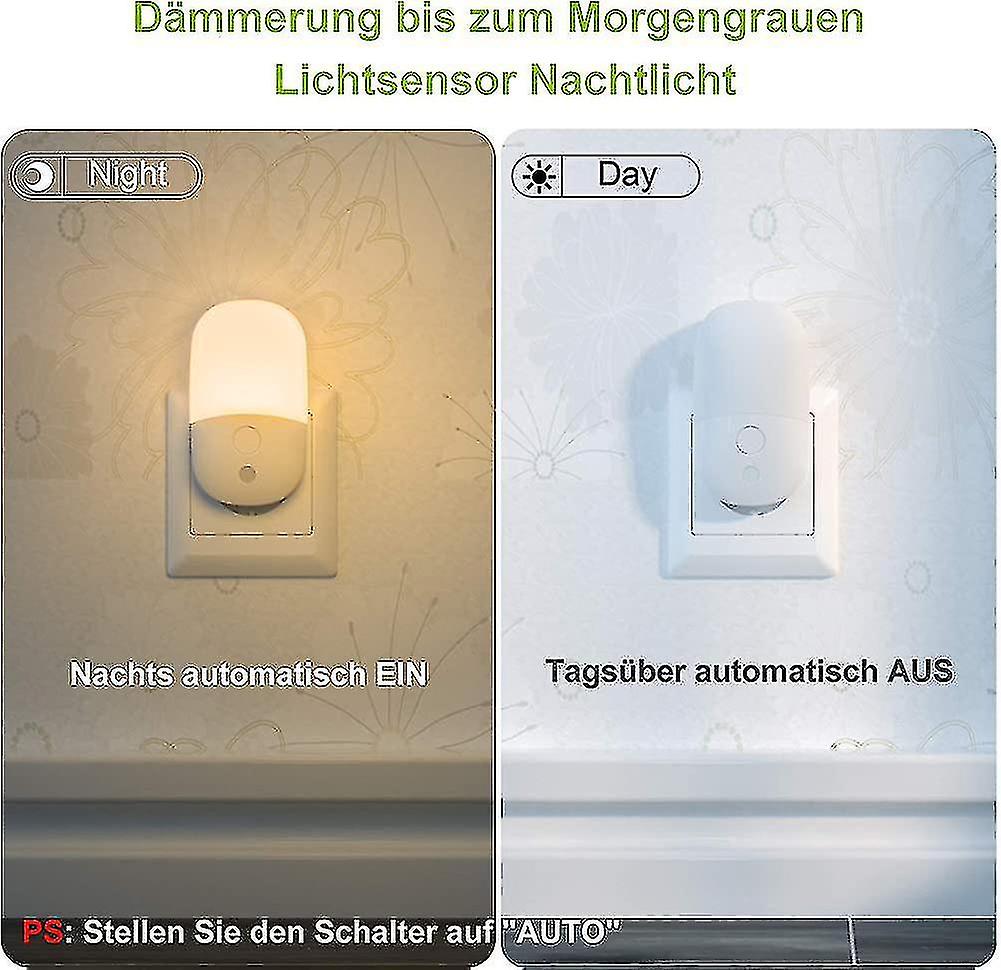 Night Light Socket With Twilight Sensor and Brightness Adjustable Warm White Led