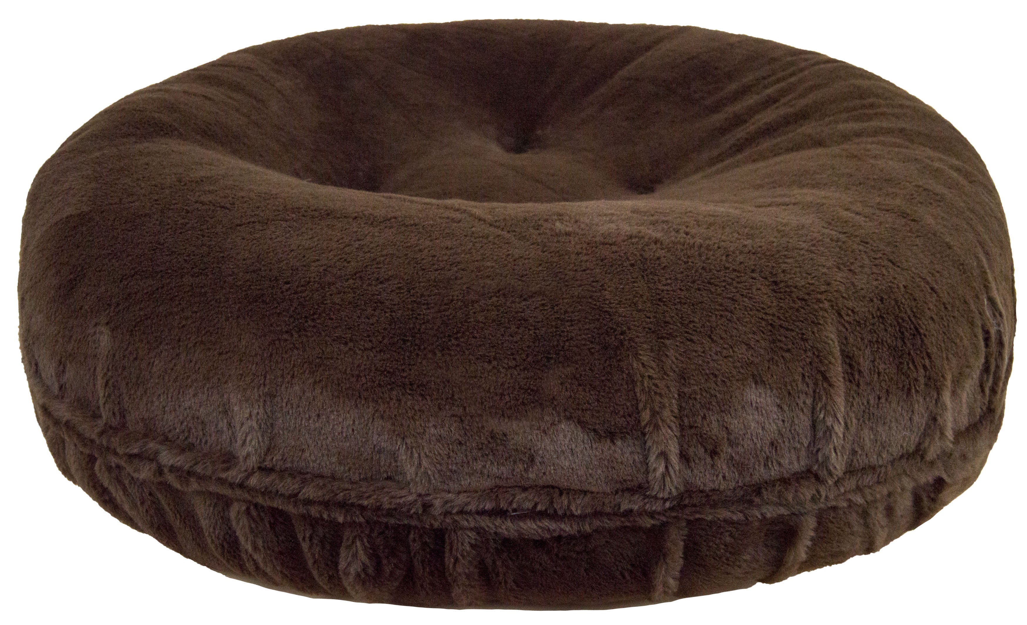 Bessie and Barnie Signature Short Shag Brown Fox Luxury Extra Plush Faux Fur Bagel Pet Bed