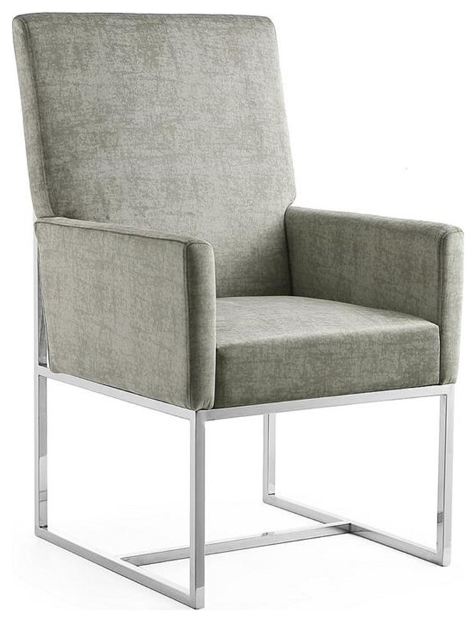 Manhattan Comfort Element 18.9 quotVelvet Dining Chair in Steel Gray (Set of 8)   Contemporary   Dining Chairs   by Homesquare  Houzz