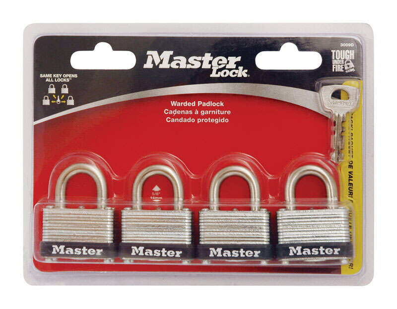 Master Lock 15/16 in. H X 13/16 in. W X 1-1/2 in. L Steel Warded Locking Padlock Keyed Alike