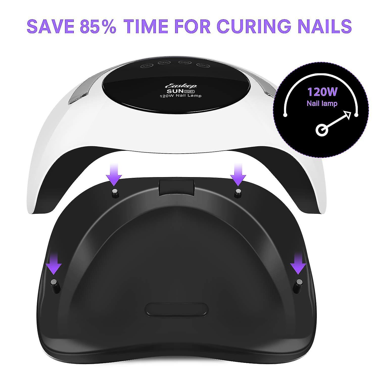 Uv Led Nail Lamp  120w Gel Nail Polish Uv Light For Nail Dryer Curing Lamp Faster 4 Timer Setting Professional Portable Handle For Fingernail And Toen