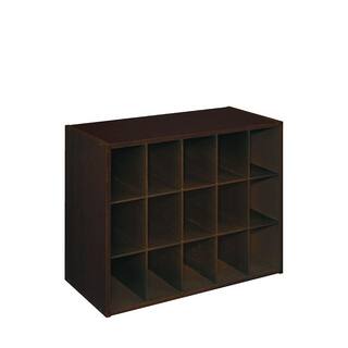 ClosetMaid 19 in. H x 24 in. W x 12 in. D Espresso Wood Look 15-Cube Storage Organizer 8929